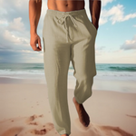 Relaxed Fit Linen Drawstring Pants