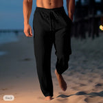 Relaxed Fit Linen Drawstring Pants