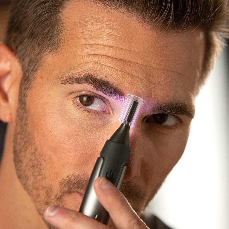 Professional Ultra-Thin Precision Trimmer | Titanium Stainless Steel Blades | Integrated LED Light | Micro-Oscillation Technology | Ideal for Nose, Ears & Contours