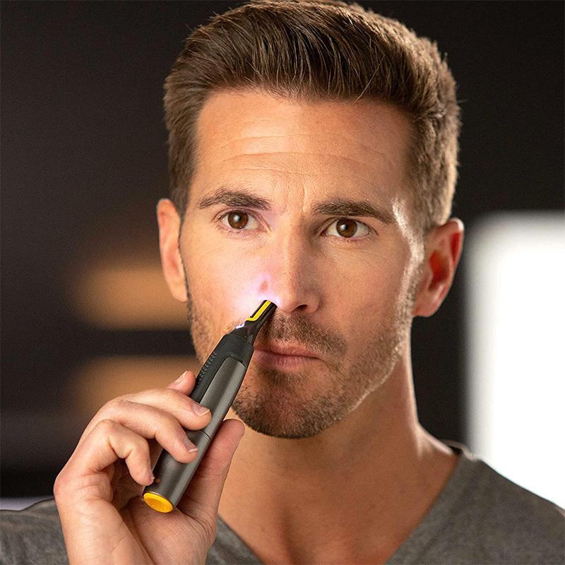 Professional Ultra-Thin Precision Trimmer | Titanium Stainless Steel Blades | Integrated LED Light | Micro-Oscillation Technology | Ideal for Nose, Ears & Contours