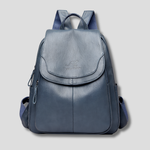 Women's Anti-Theft Leather Backpack with Embossed Detail