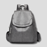 Women's Anti-Theft Leather Backpack with Embossed Detail