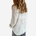Women's Casual Linen Blend Button-Up Shirt