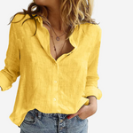 Women's Casual Linen Blend Button-Up Shirt