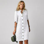 Lightweight Linen Button-Front Dress