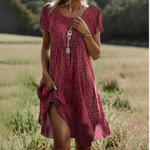 Lightweight Polka Dot Midi Dress