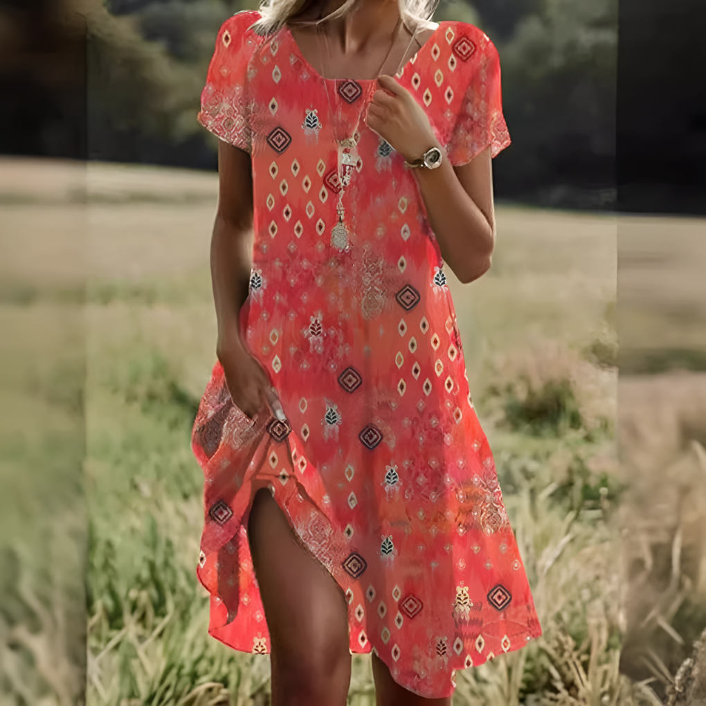 Lightweight Polka Dot Midi Dress