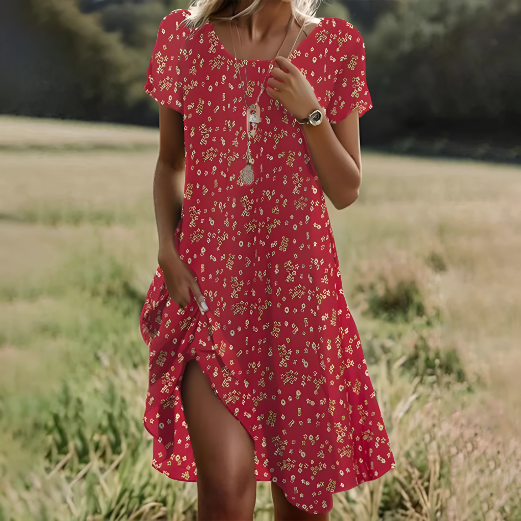 Lightweight Polka Dot Midi Dress