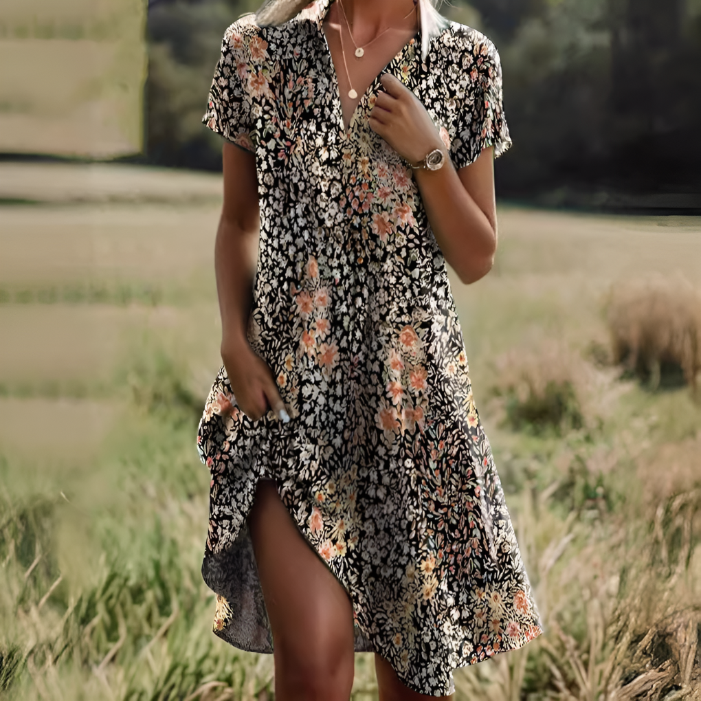 Lightweight Polka Dot Midi Dress