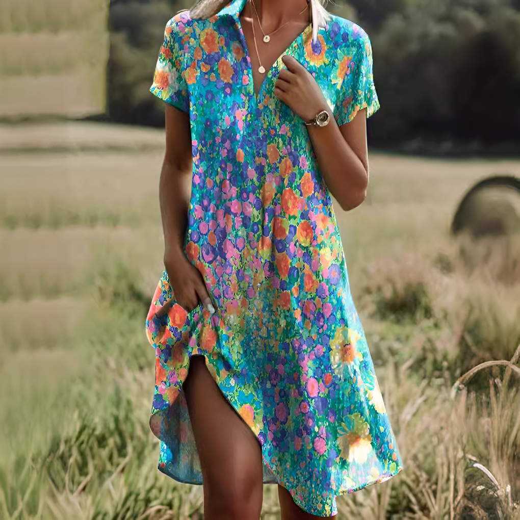 Lightweight Polka Dot Midi Dress