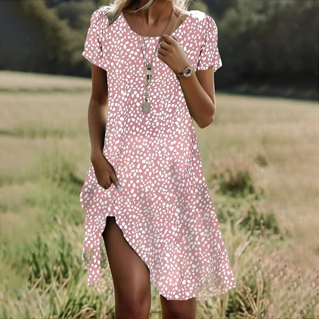 Lightweight Polka Dot Midi Dress