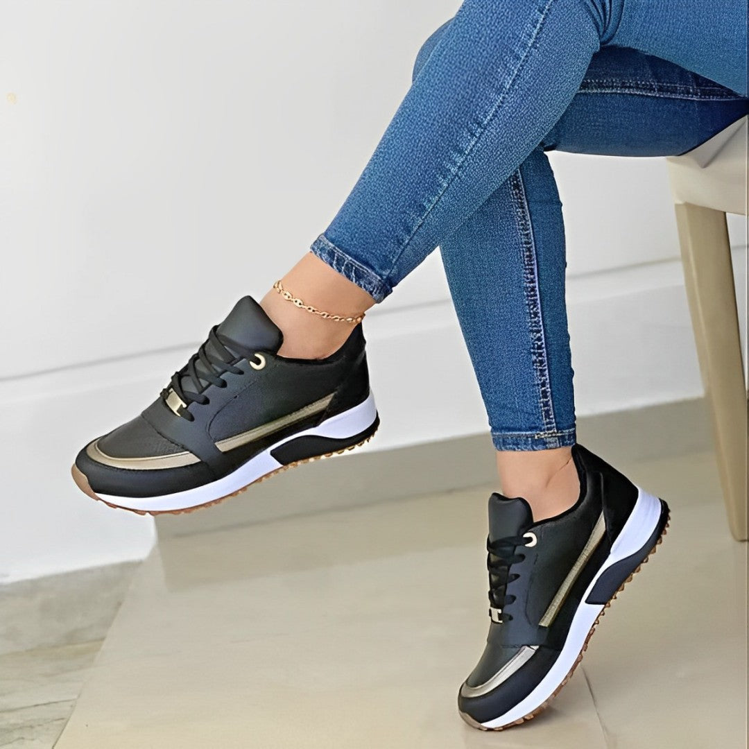 Metallic Accented Women's Sneakers with Cushioning