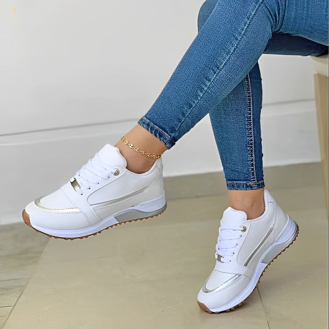 Metallic Accented Women's Sneakers with Cushioning