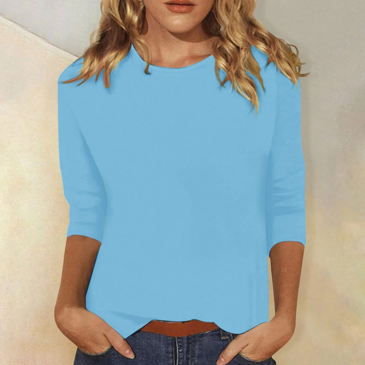 Women's Soft Cotton Crew Neck Long Sleeve Tee
