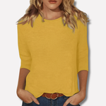 Women's Soft Cotton Crew Neck Long Sleeve Tee