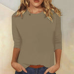 Women's Soft Cotton Crew Neck Long Sleeve Tee