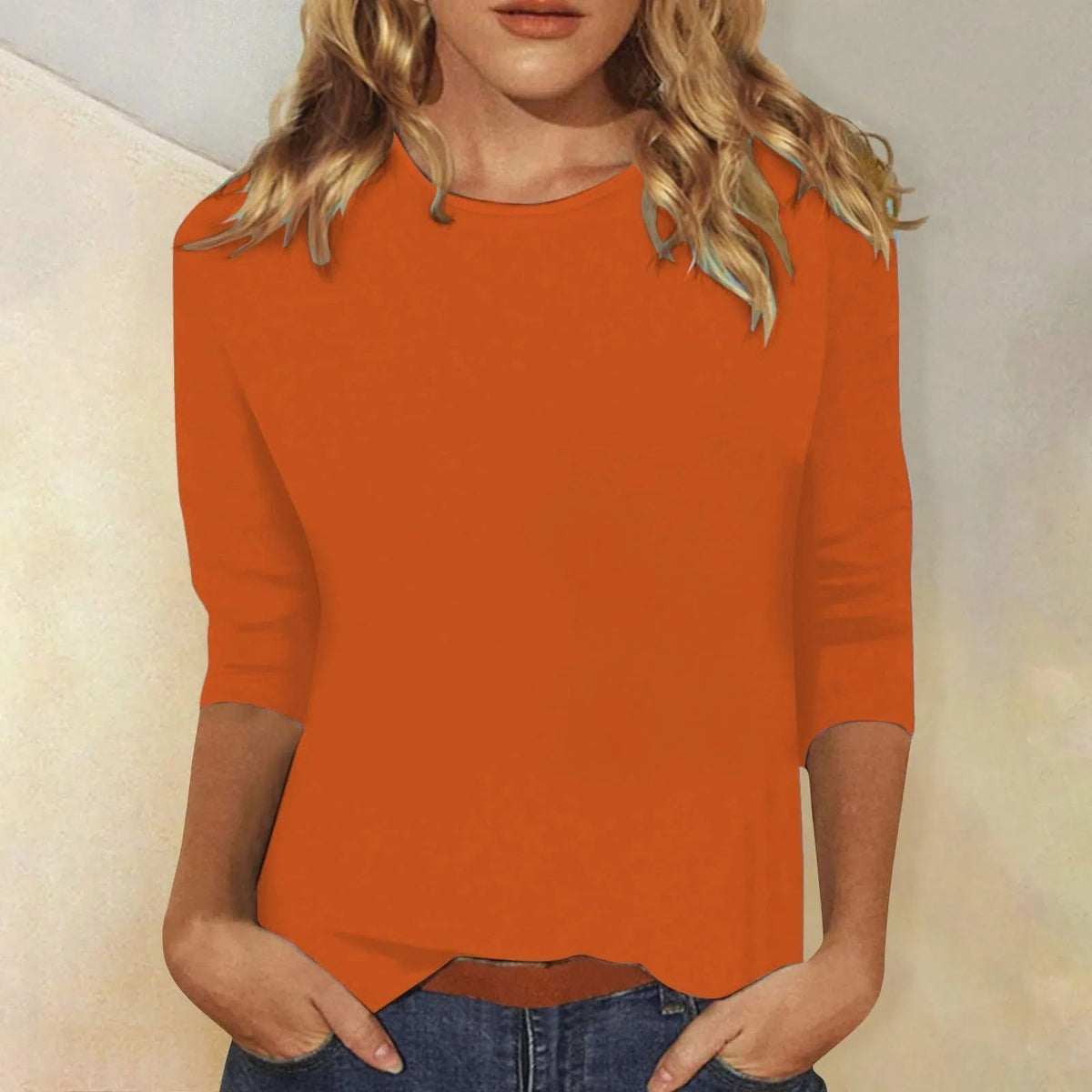 Women's Soft Cotton Crew Neck Long Sleeve Tee