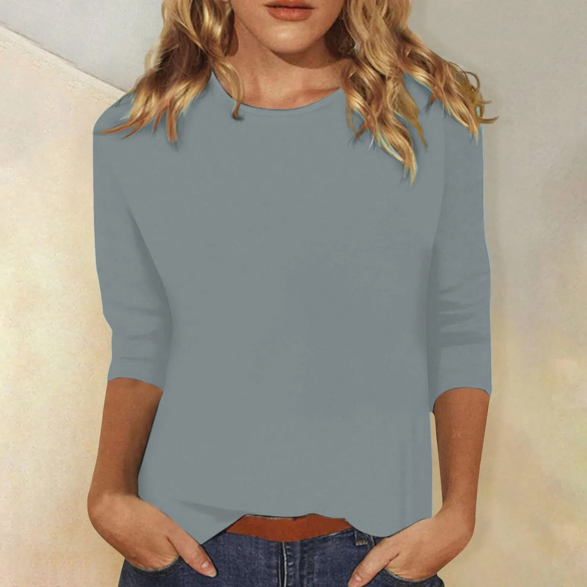 Women's Soft Cotton Crew Neck Long Sleeve Tee