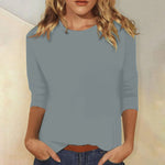 Women's Soft Cotton Crew Neck Long Sleeve Tee
