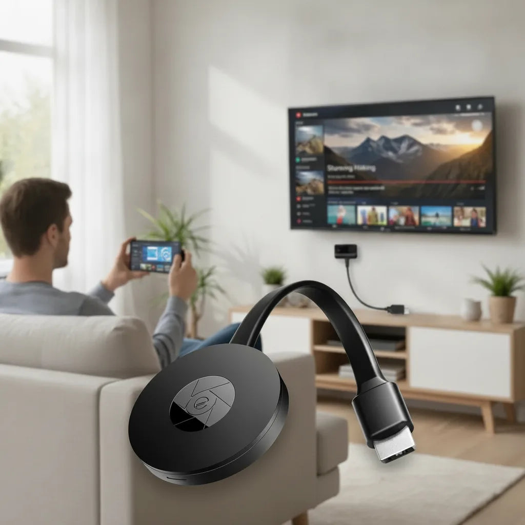 Wireless 1080p Screen Mirroring Adapter – Instantly Stream Content on the Big Screen
