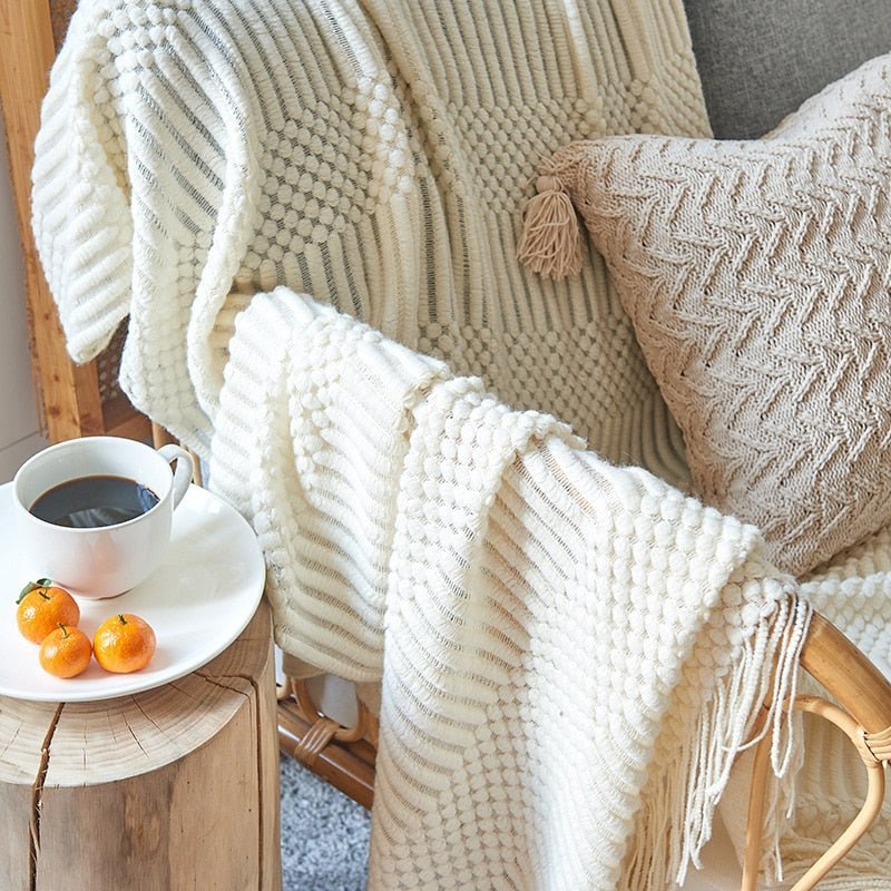 Knitted Sofa Blanket in Stylish Design