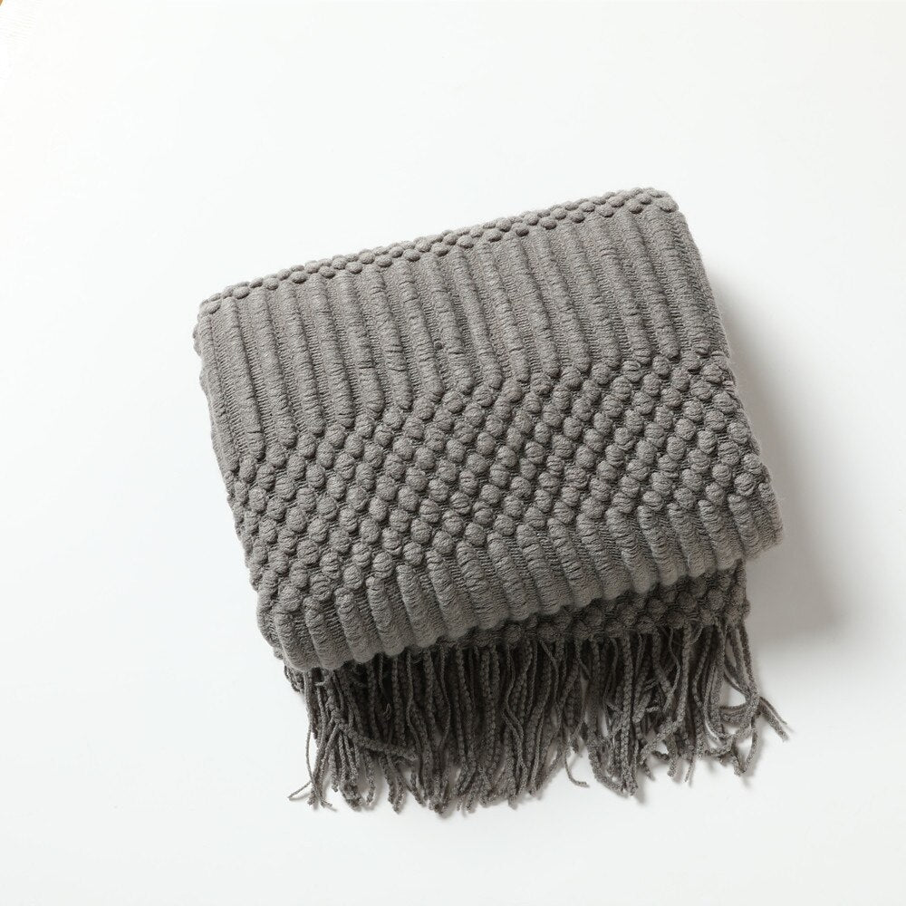 Knitted Sofa Blanket in Stylish Design