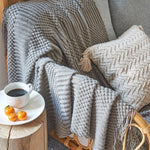 Knitted Sofa Blanket in Stylish Design