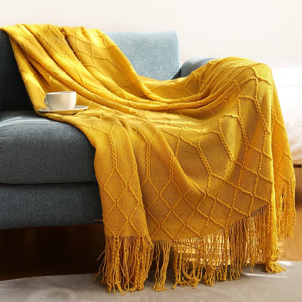 Knitted Sofa Blanket in Stylish Design