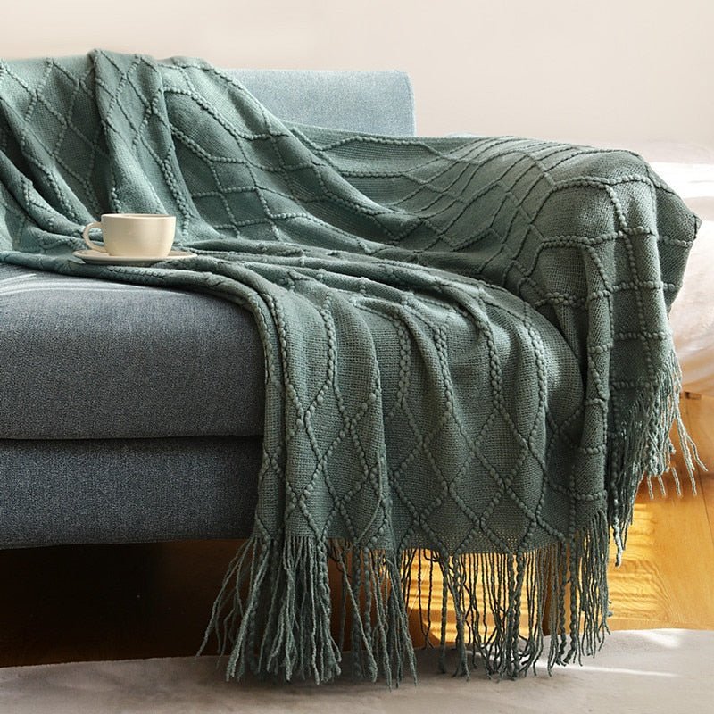 Knitted Sofa Blanket in Stylish Design