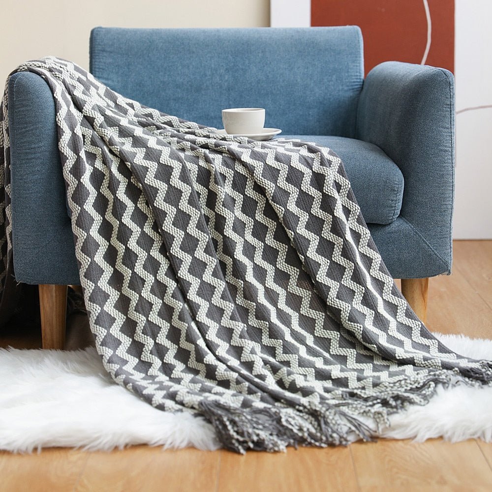 Knitted Sofa Blanket in Stylish Design