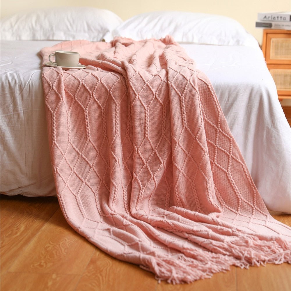 Knitted Sofa Blanket in Stylish Design