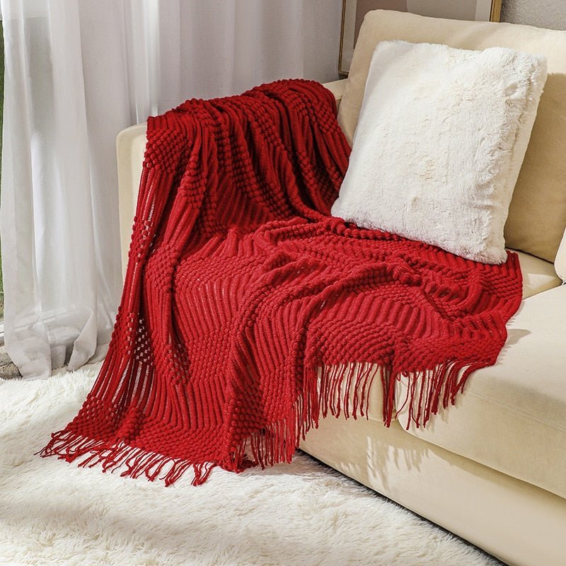 Knitted Sofa Blanket in Stylish Design