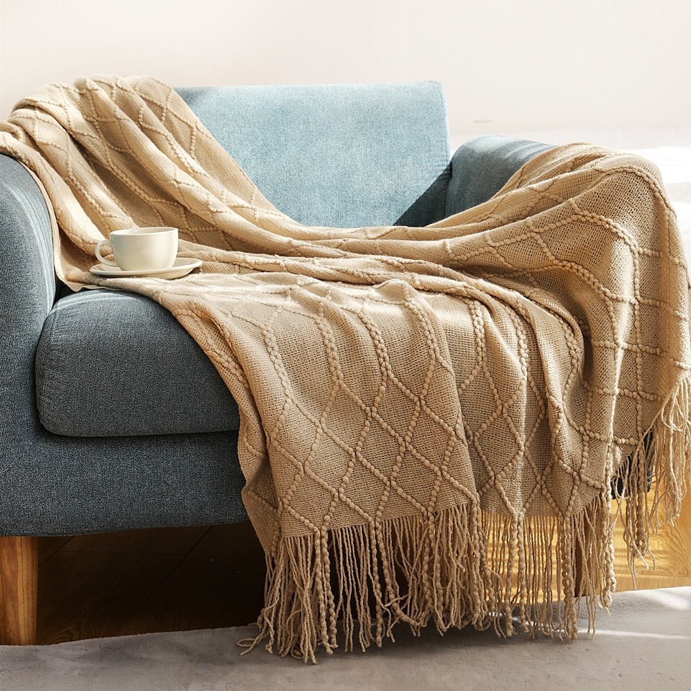 Knitted Sofa Blanket in Stylish Design