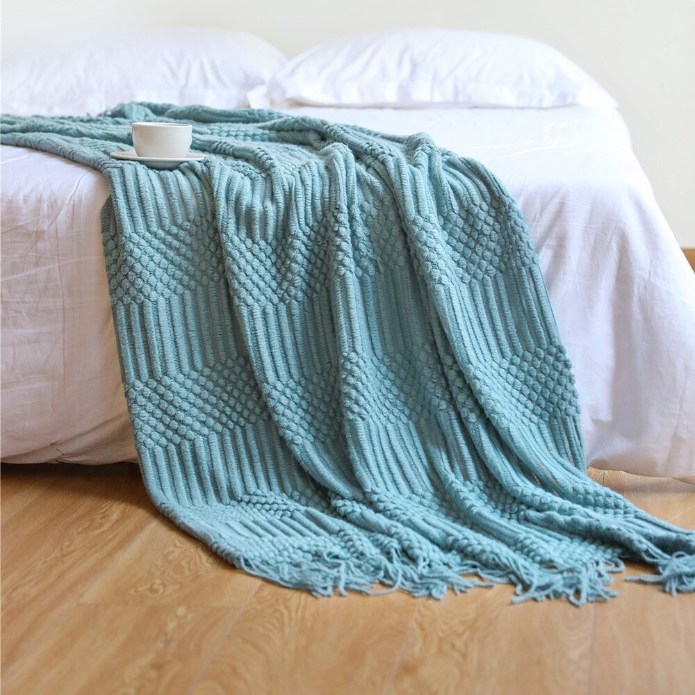 Knitted Sofa Blanket in Stylish Design