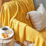 Knitted Sofa Blanket in Stylish Design