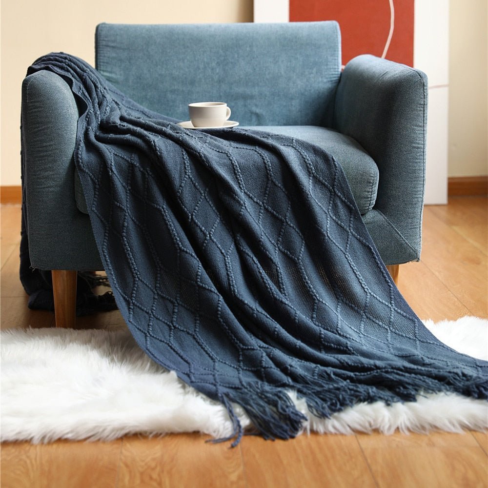 Knitted Sofa Blanket in Stylish Design
