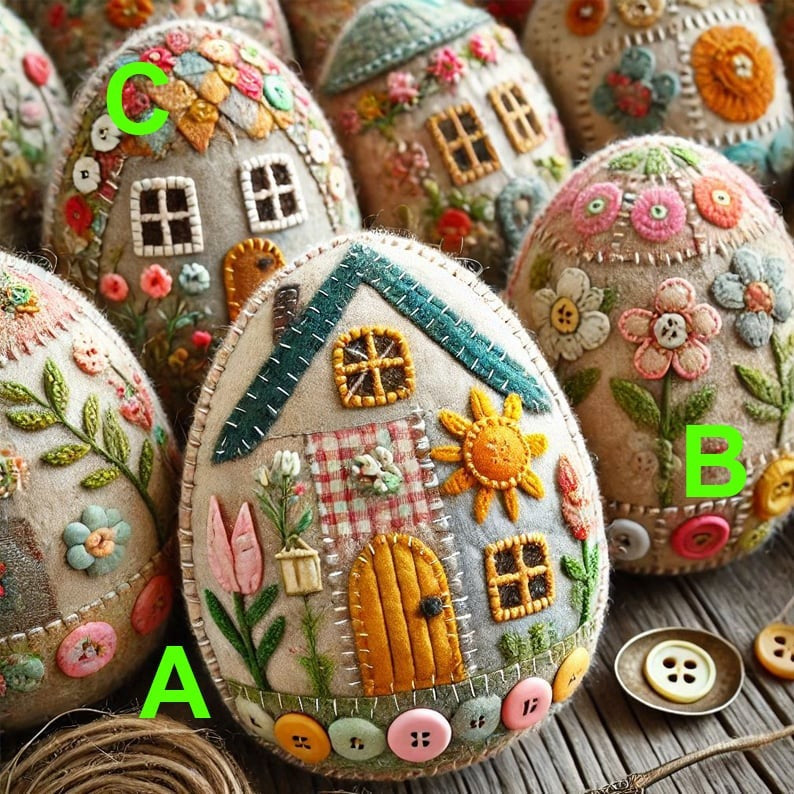 DIY Patchwork Felt Egg House Kit