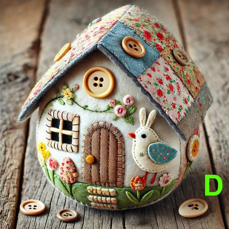 DIY Patchwork Felt Egg House Kit