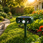 Solar Motion Animal Deterrent for Humane Garden Protection