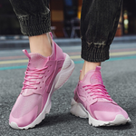 Breathable Mesh Lace-Up Sneakers with Non-Slip Sole