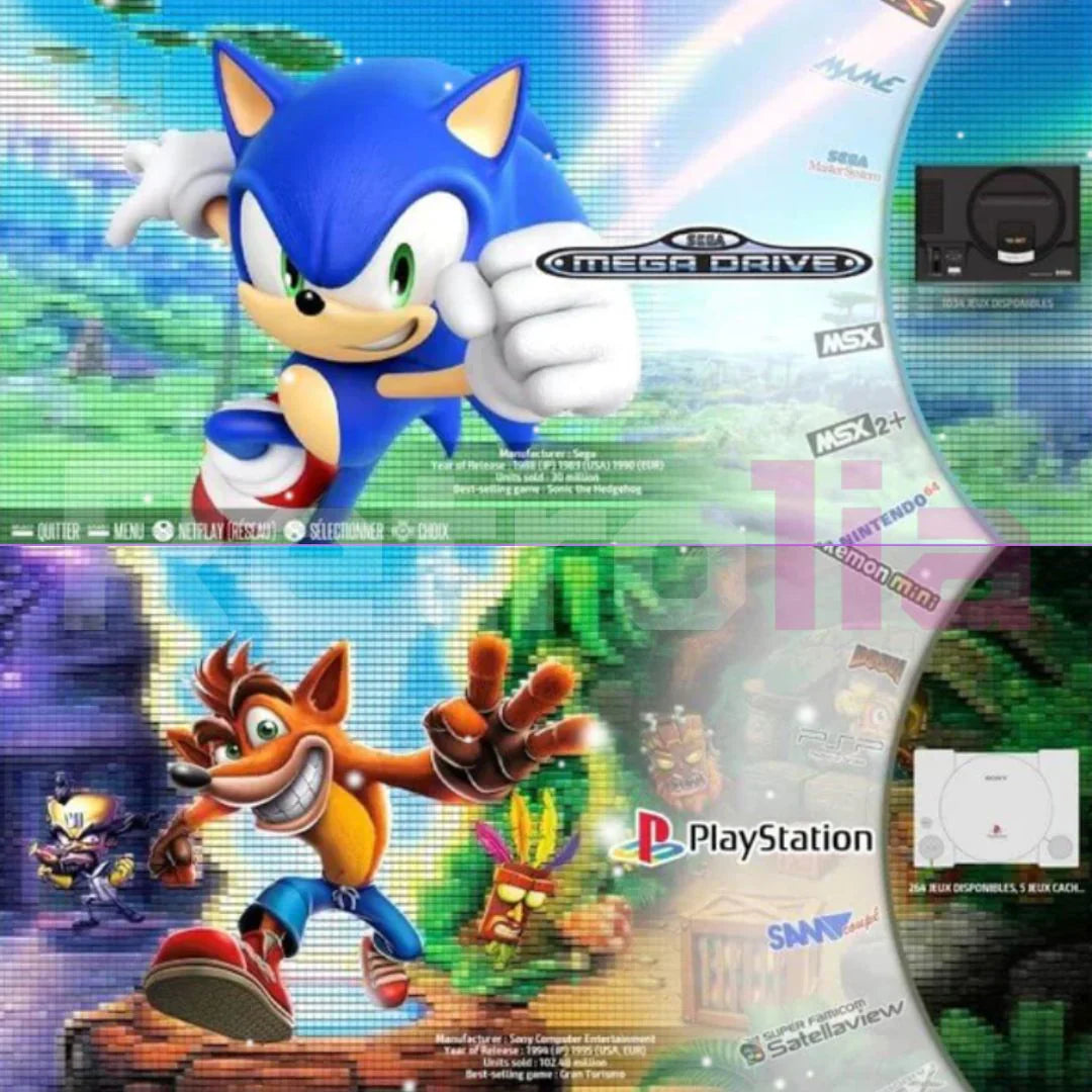 64GB Retro Gaming Console: Over 20,000 Games & 2 Controllers