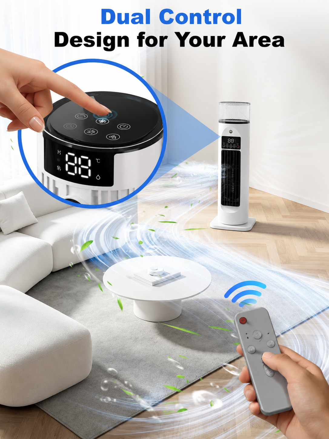 Compact 4-in-1 Room Cooler with Remote and Timer Function