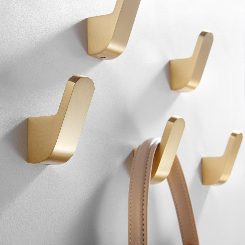 Modern Golden Brass Robe Wall Hooks
