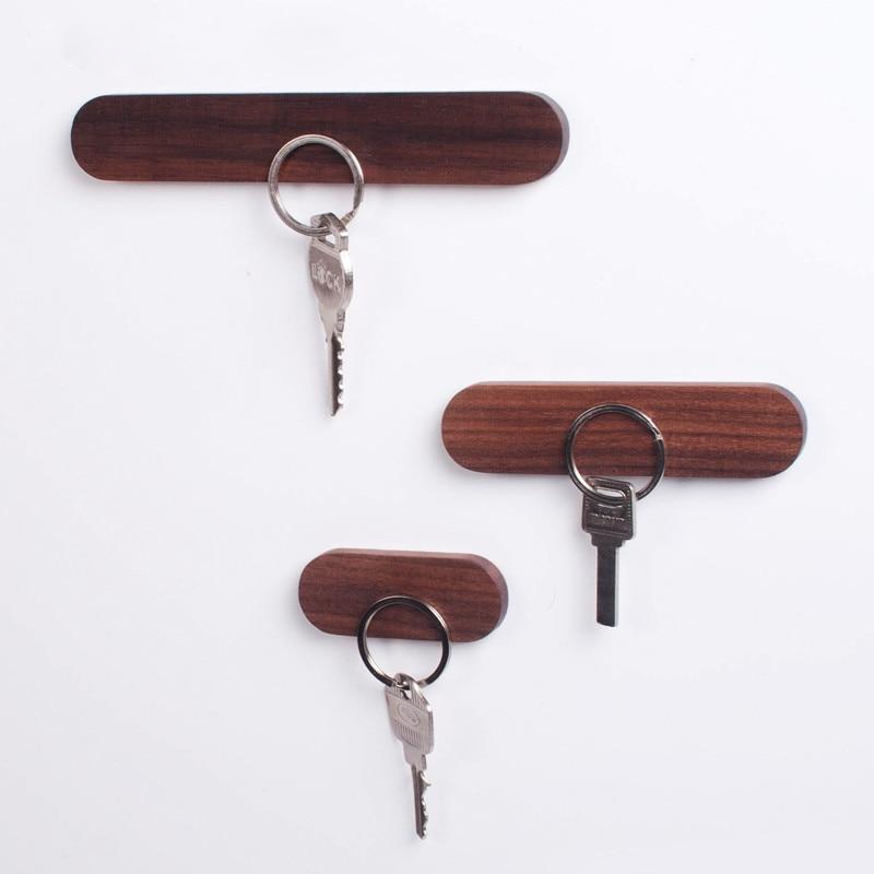 Magnetic Wooden Key Holder Wall Organizer