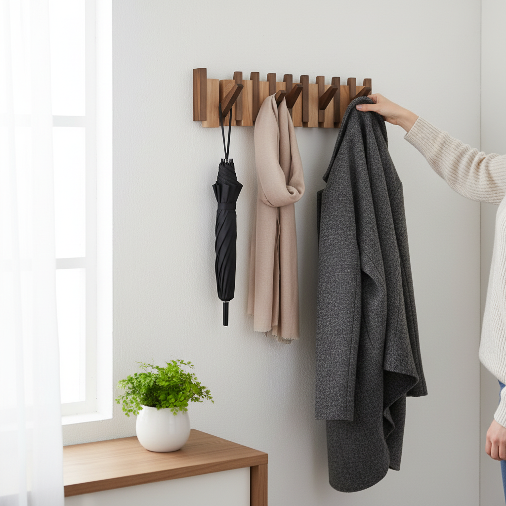 Elegant Three Hook Hanger for Piano Hanging Clothes Storage