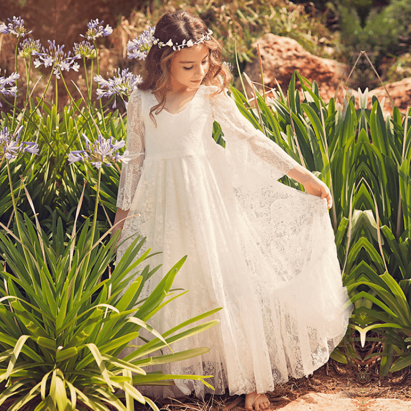 Bohemian and Timeless Communion Dress