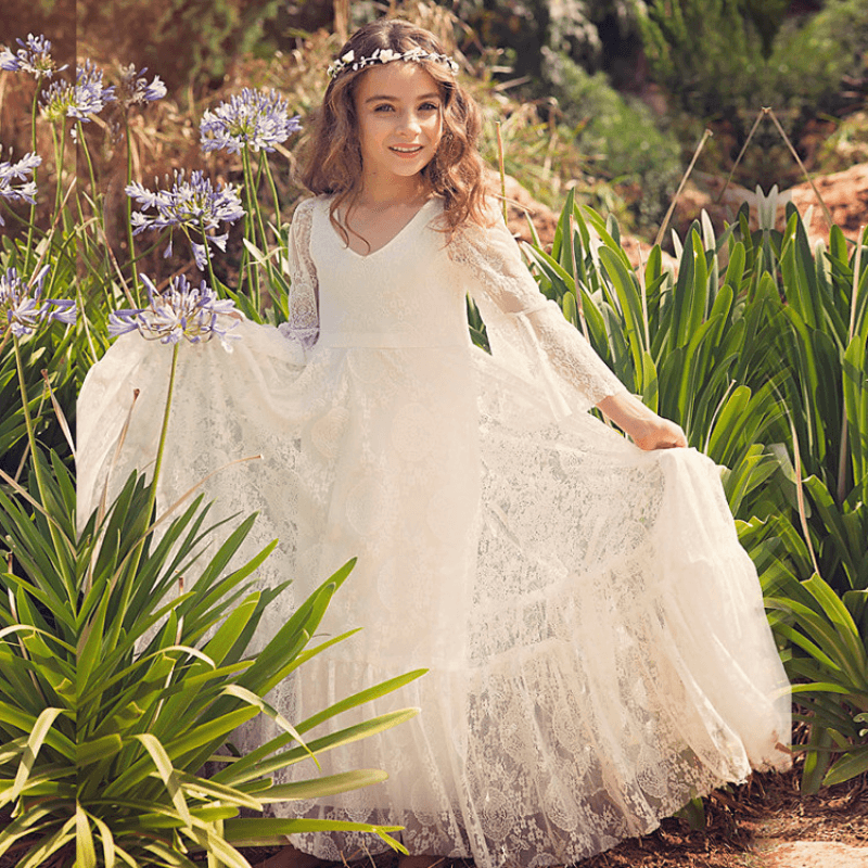Bohemian and Timeless Communion Dress