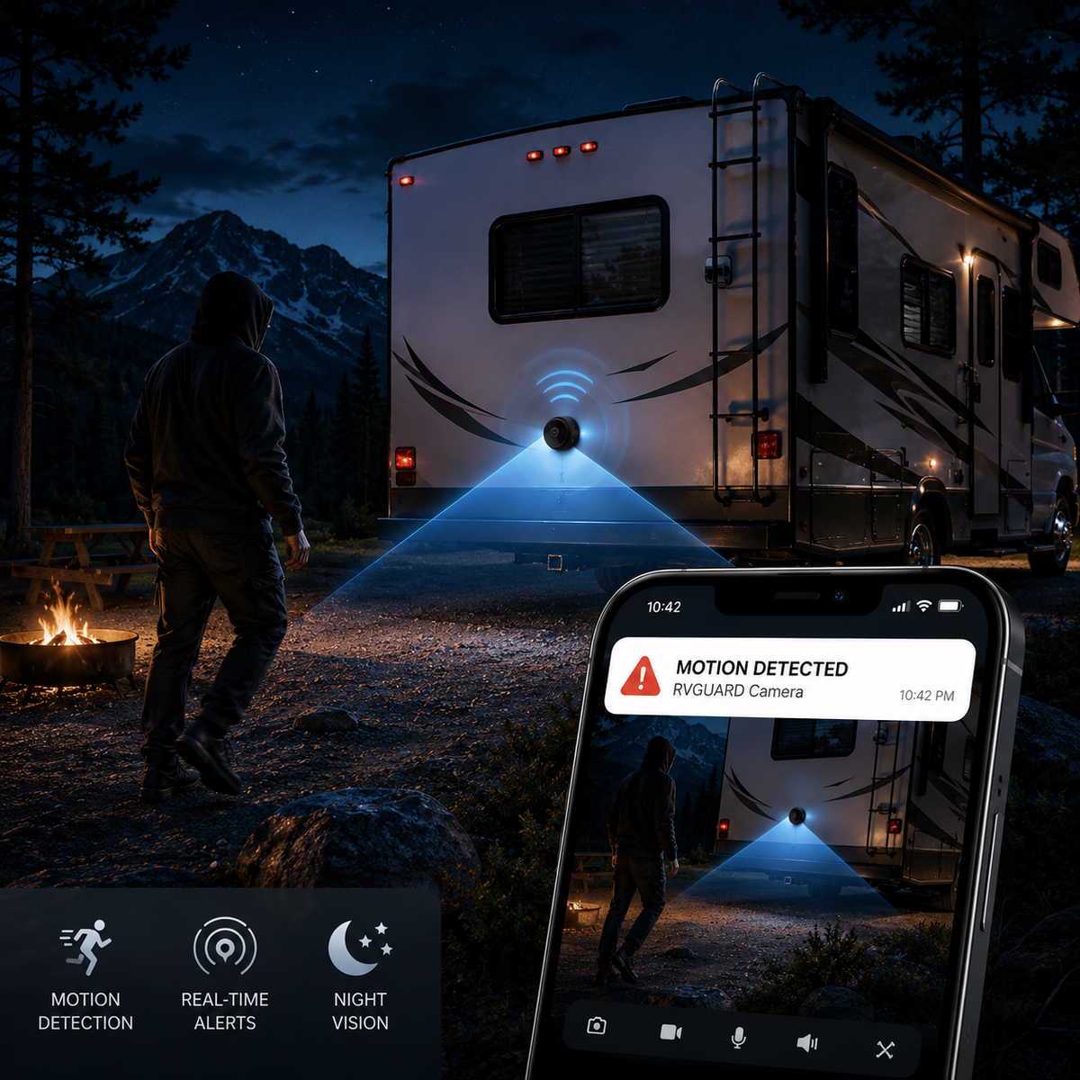 Wireless Backup Camera with Night Vision and Motion Detection