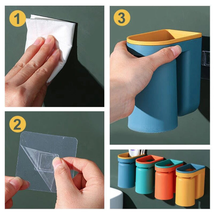 Drill-Free Mountable Toothbrush Wall Holder