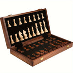 Wooden Chess Set | Chessboard with Pieces | Foldable & Portable